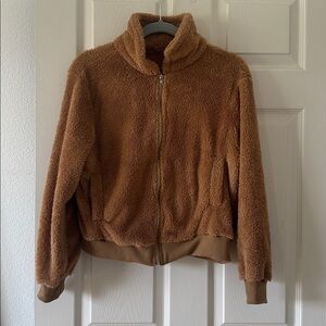Cozy Brown Sherpa Jacket size M